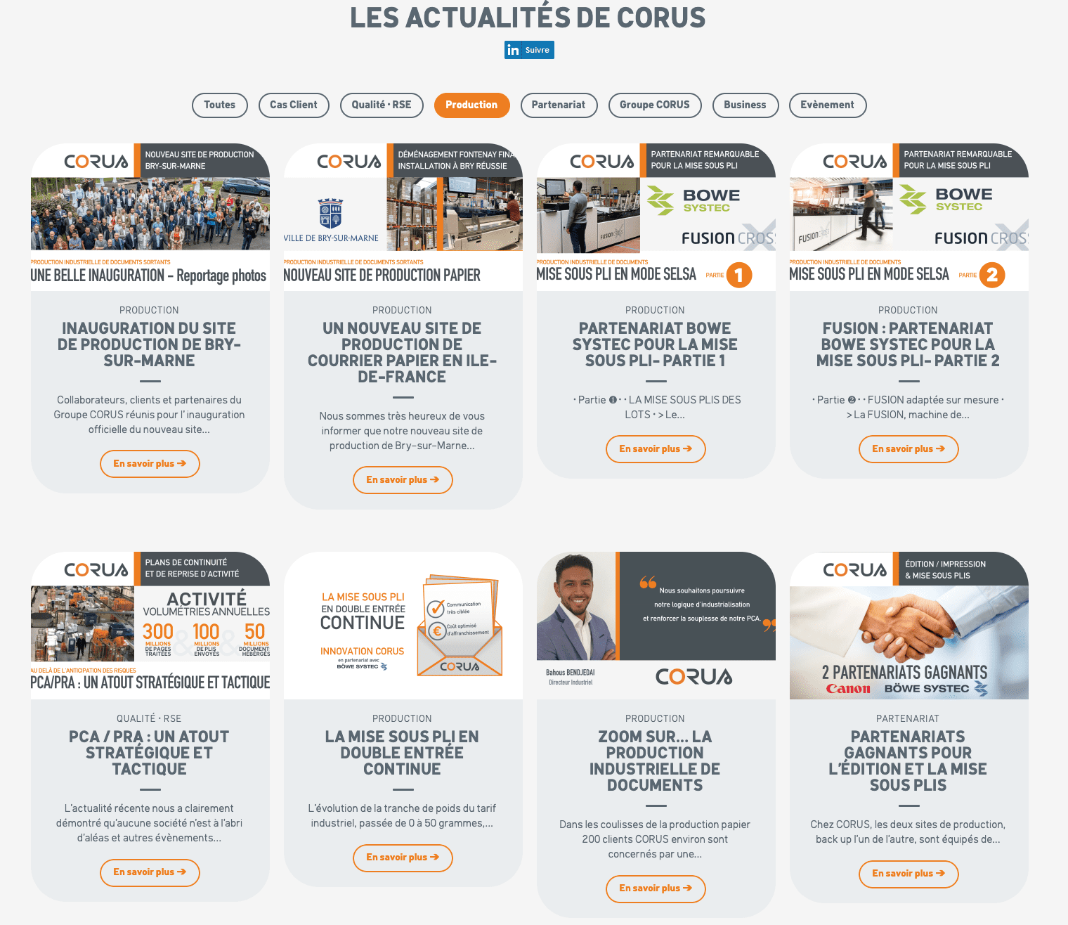 production courrier papier